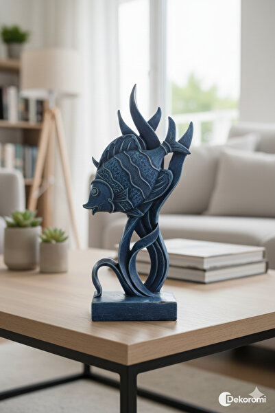 Dekoromi Dekoratif Kaideli Sevimli Balık (28x14cm) Dekorasyon ve Hediyelik Bi...