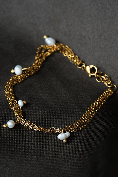 Luna Steel Bracelet with Real Pearl