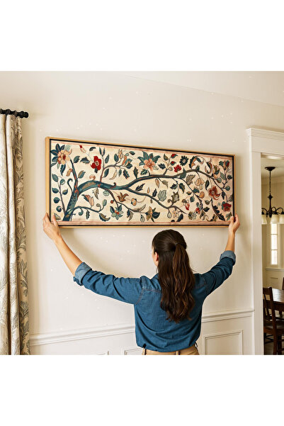 woodhomeworks Tek Parça Gerçek Ahşap Yatay Panorama Çerçeveli Tablo vintage j...