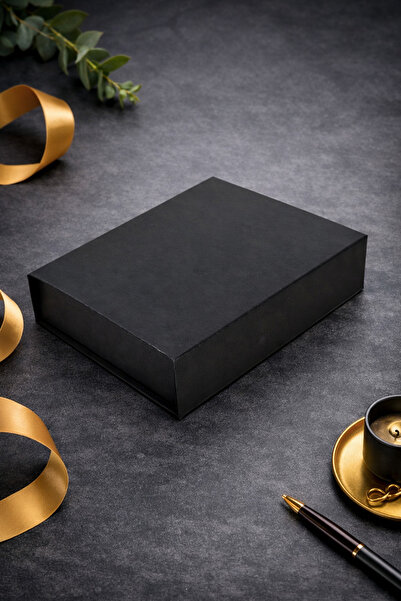 MAY BOX Premium Katlanabilir Mıknatıslı Mukavva (Özel Kelebek yapışma) Siyah ...