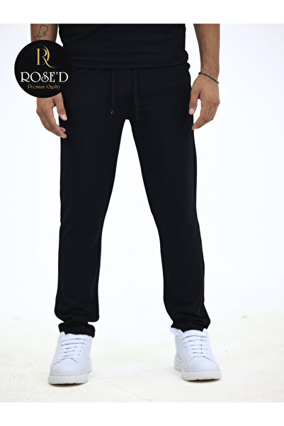 ROSE'D Erkek Jogger Eşofman Altı Slim Fit Rahat Kalıp Siyah Spor Pantolon