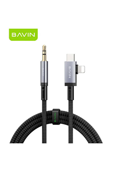 Bavin AUX57 2 In 1 Hi-Fi Aux Cable 1 Meter For Type-C & iPhone To 3.5MM