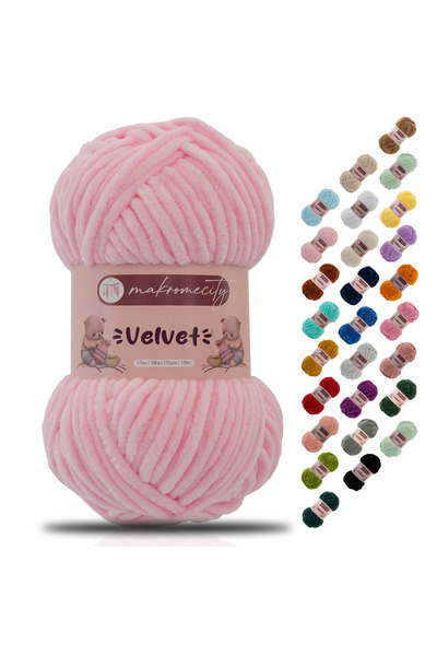 Makromecity Premium Velvet Kadife Ip El Örgü Ipi Battaniye Ipi Kazak Ipi Bebe...