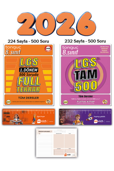Tonguç Yayınları 8. Sınıf Lgs Tam 500 - Lgs 1. Dönem 500 Soruda Full Tekrar T...