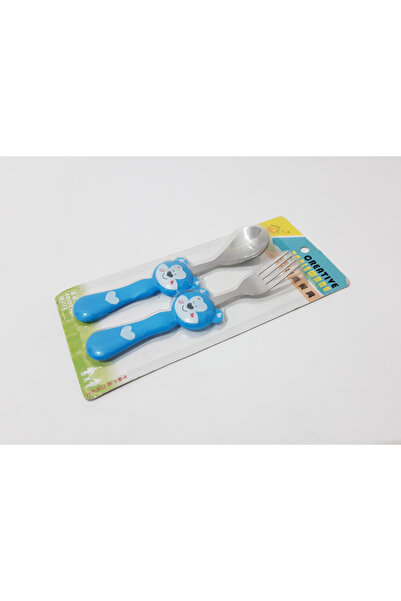 renkli çiçekler 2-Piece Stainless Steel Fork Spoon Set Figured Cutlery Set fo...