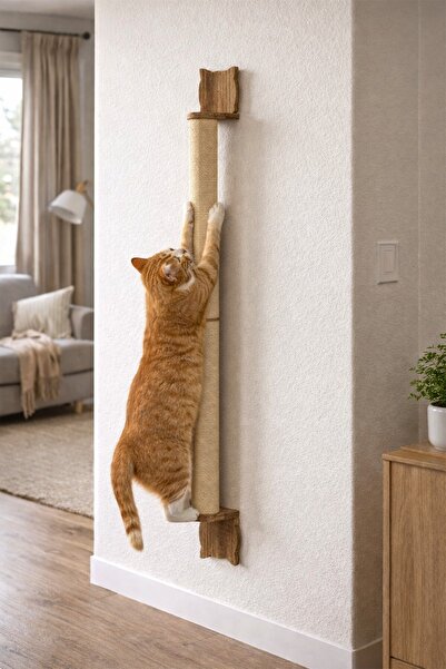 Patihomes لوح خدش للقطط مثبت على الحائط 90 سم |   حبل جوت طبيعي سميك
