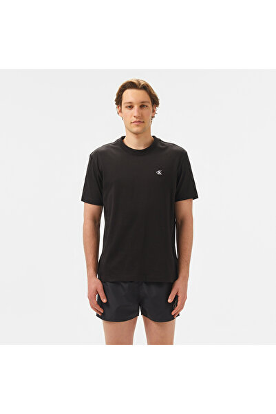 Calvin Klein Serif Font Graphic Erkek Siyah T-Shirt