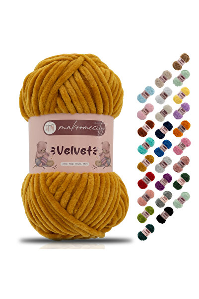 Makromecity Premium Velvet Kadife Ip El Örgü Ipi Battaniye Ipi Kazak Ipi Bebe...