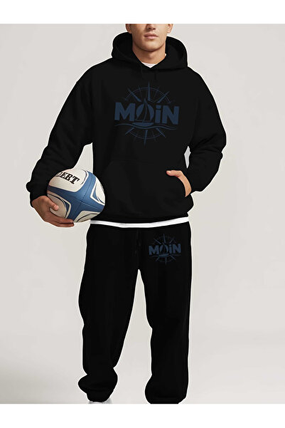 GHZAL Home Collection Unisex moi̇n printed k Hooded tracksuit - oversize trac...