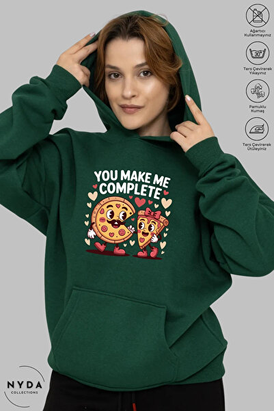 Nyda Collections Unisex Hoodie Long Sleeve You Make Me Complete Printed Hoode...