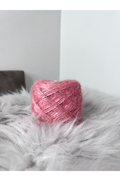 VELİNACOLLECTİON Koyu Pembe İki Katlı Pullu Moher Örgü İpi 100 gr