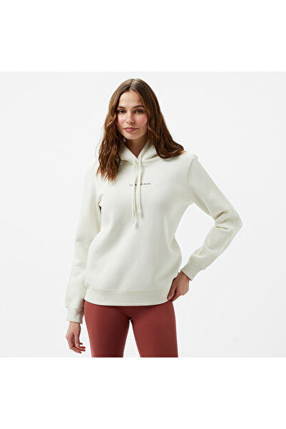 Calvin Klein Jeans Monologo Regular Kadın Beyaz Hoodie