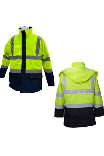 Global VIP YEŞİL-LACİVERT 2XL FOSFORLU KAPŞONLU MONT- PARKA
