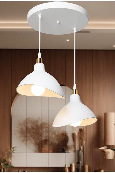 Ferisa Home 2'Li Tepsili Beyaz Sarkıt Avize Yatak Odası Salon Mutfak Koridor ...