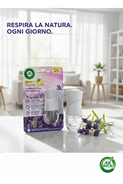 Air Wick Electric Air Freshener Set + Lavanda in Fiore Refill, Adjustable Int...