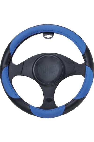 AUTOMAX Husă volan neagră și albastră 37-39 cm,