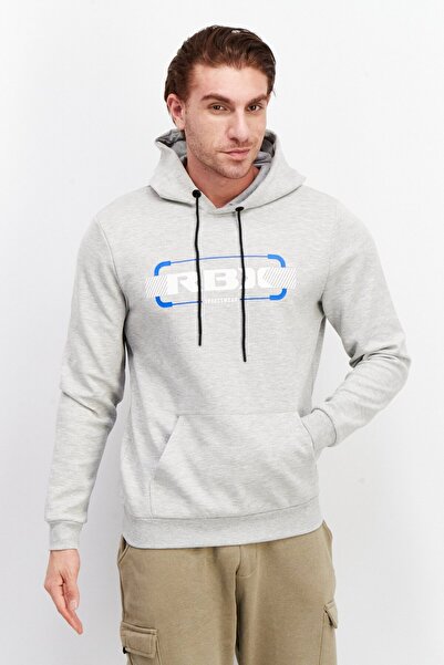 RBX Men Sportswear Fit Long Sleeve Training Hoodies, Heather Grey