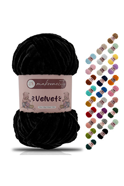 Makromecity Premium Velvet Kadife Ip El Örgü Ipi Battaniye Ipi Kazak Ipi Bebe...