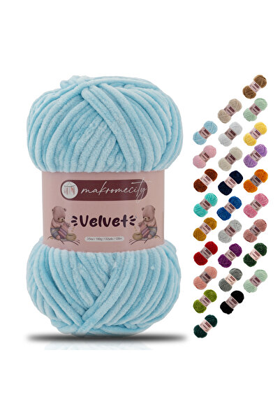 Makromecity Premium Velvet Kadife Ip El Örgü Ipi Battaniye Ipi Kazak Ipi Bebe...