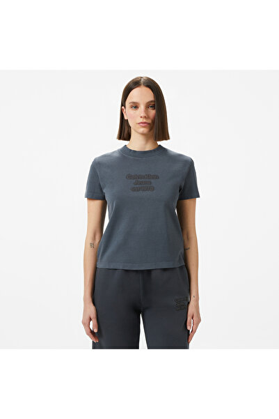 Calvin Klein Kadın Gri Kısa Kollu Tişört