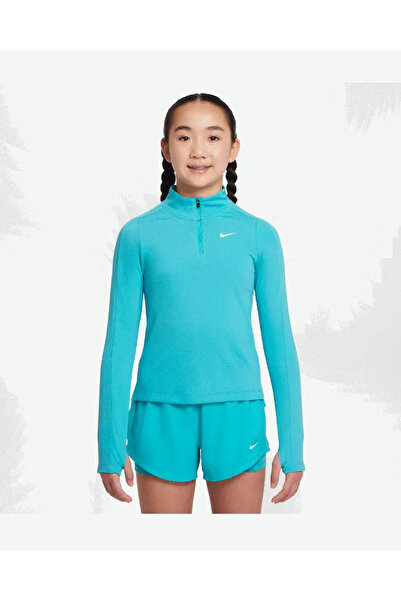 Nike fd2853 345 Kız Çocuk Dri-Fit Uzun Kollu 1/4 Fermuarlı Üst