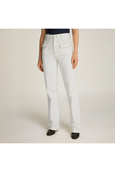 Tommy Hilfiger Relaxed Bootcut Hw Clr Kadın Beyaz Jean