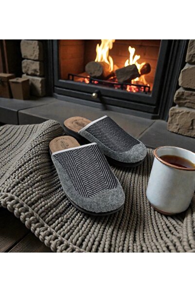 AkınalBella Men's Plush Non-Slip Orthopedic Sole Home Slippers