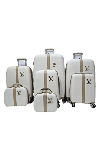 Red Sea 7-piece beige travel bag set with a strap and lettering