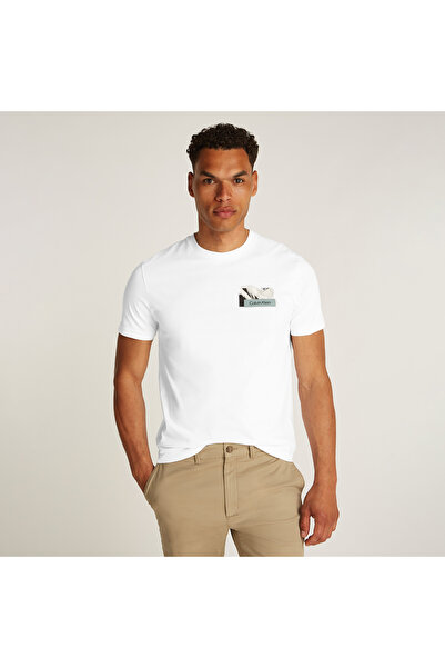 Calvin Klein Logo Graphic Erkek Beyaz T-Shirt