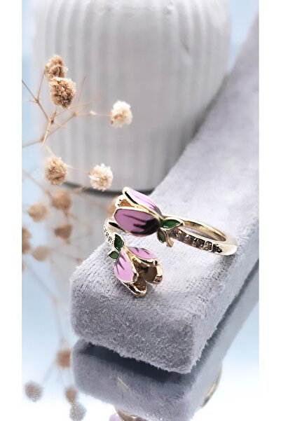 Serenity خاتم مطلي بالذهب مزين بالزهور01