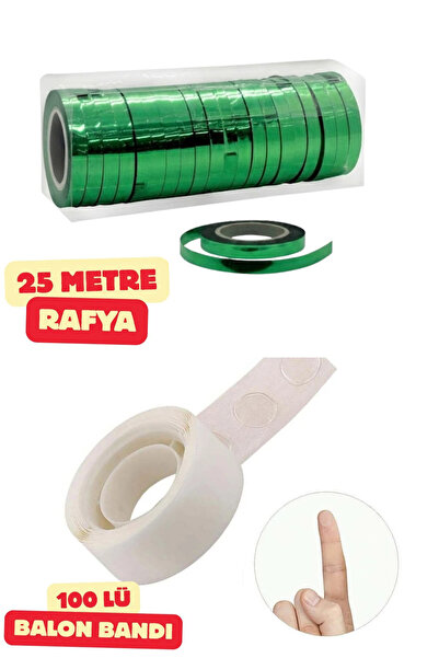 Baloncu Nene Yeşil Balon Rafyası ve Balon Bandı Balon İpi Doğum Günü Süs ve M...