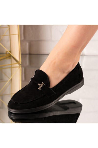 Sofia Store Women's casual suede shoes with front accessory Issa