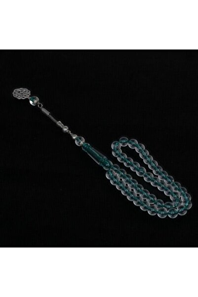 Shaka Khatam Transparent Bakelite Rosary with Emerald Thread - 45 Beads