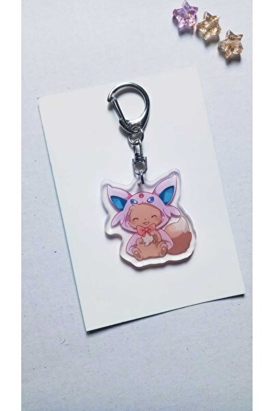 Atölye Moonlit Pokemon Eevee Espeon Akrilik Anahtarlık