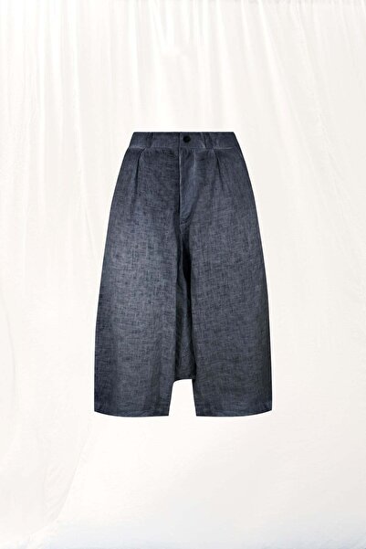 #vdr viadellerose Black Pleated Linen Trousers 17312