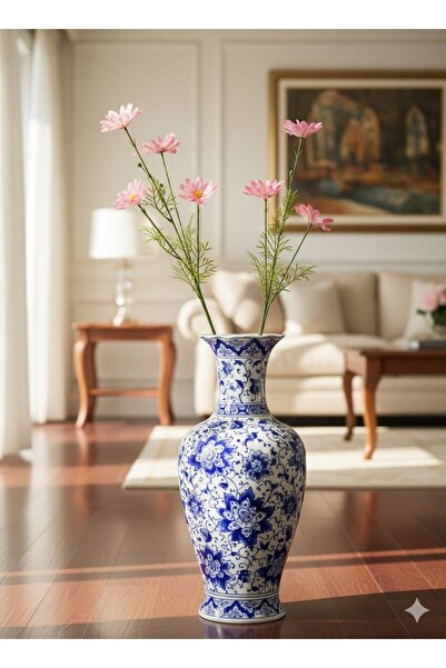 ENRUFLORA Yapay 1 Adet 4 Çiçekli Açık Pembe Papatya 75 cm Özel Günler Salon V...