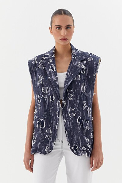 ONNO PRIVE Oversize Yırtık Denim Yelek