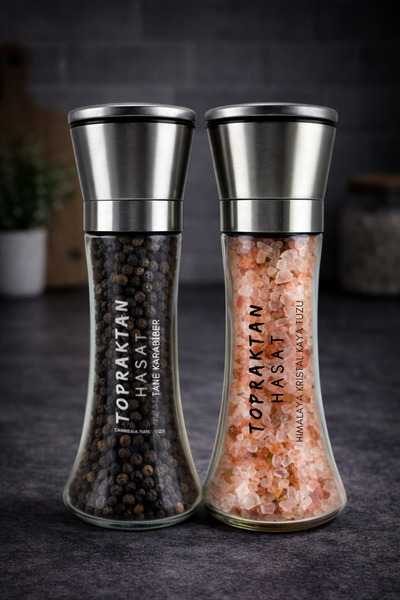 topraktan hasat odağında lezzet gizli 2 ADET-Metal Kapaklı Karabiber ve Himal...