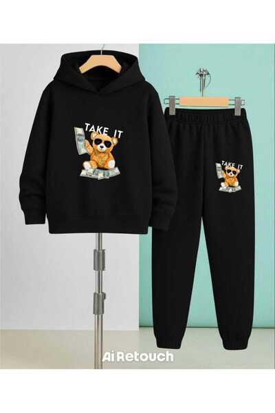 Nice Clothes Set trening pentru copii cu glugă UNISEX TAKE IT MONEY PRINT