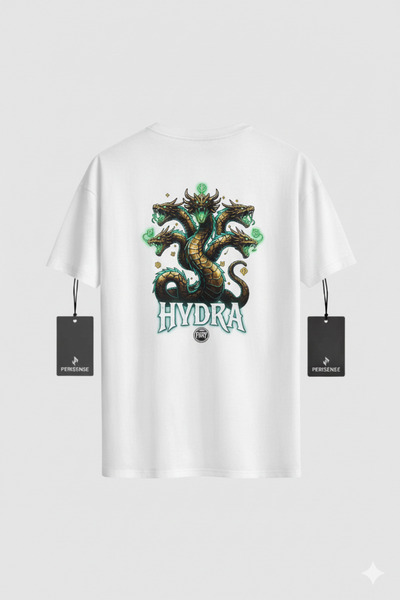 PERISENSE Unisex Hydra Fury Printed Premium Combed Oversized T-Shirt