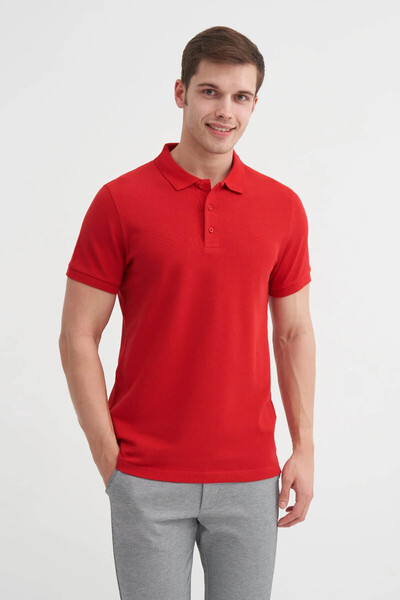 Cazador Polo Neck Red Men's T-Shirt 46130
