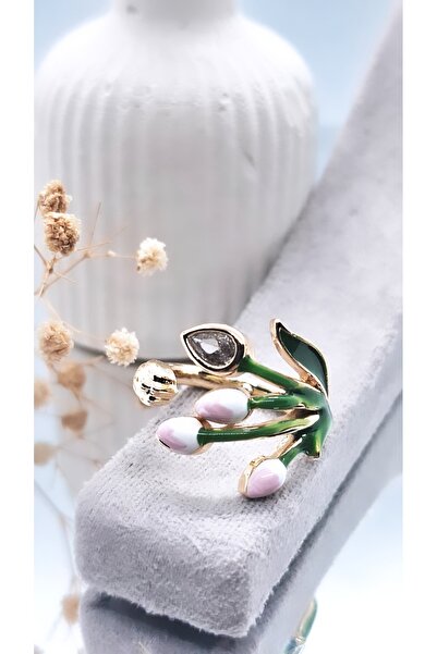 Serenity خاتم مطلي بالذهب مزين بالزهور03