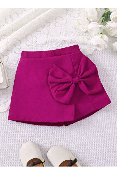 MRDN MODA Kız çocuğu beli lastikli fiyonklu mini şort etek