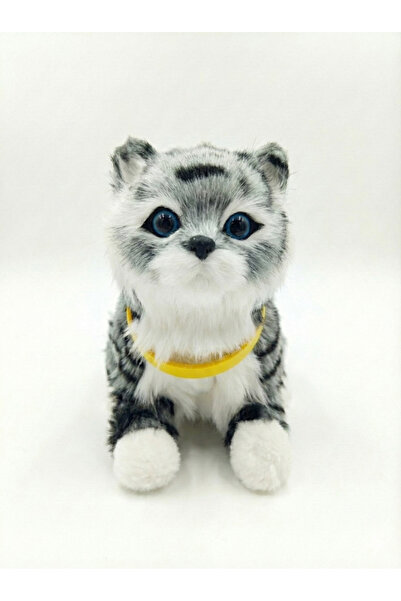 REZZOSS لعبة قطة قطيفة تفاعلية للأطفال، واقعية، تصدر صوت مواء وحركة، حساسة لل...