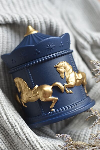 Özalp Decor El Yapımı Dekoratif Atlı Karınca Biblo& Kutu-Mavi Gold Altın Taş ...