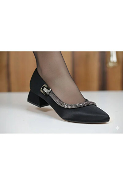 nuvora حذاء نسائي كلاسيكي يومي بكعب قصير مخطط بالحجر - موديل جديد