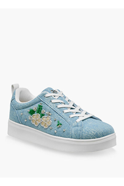 Celeste Women Denim Embroidered Ankle Sneakers