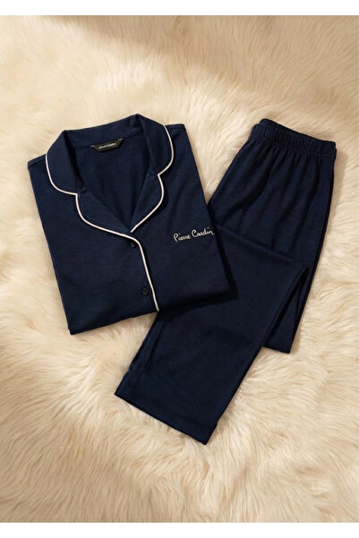 Pierre Cardin Women's Shirt Collar Buttoned 50% Modal 50% Cotton Pajama Set