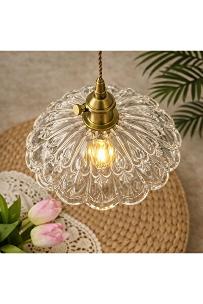 Luna Lighting Italiano Model Şeffaf Cam Klasik Sarkıt Tekli Avize