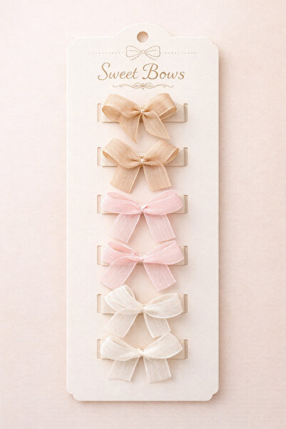 Laria Çok Renkli 6'lı Kurdele Fiyonk Klips Toka Set